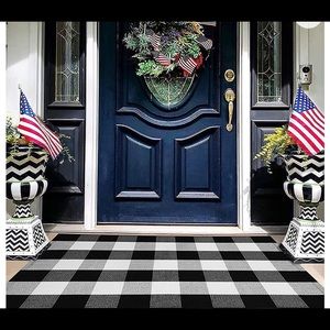 Buffalo plaid porch rug